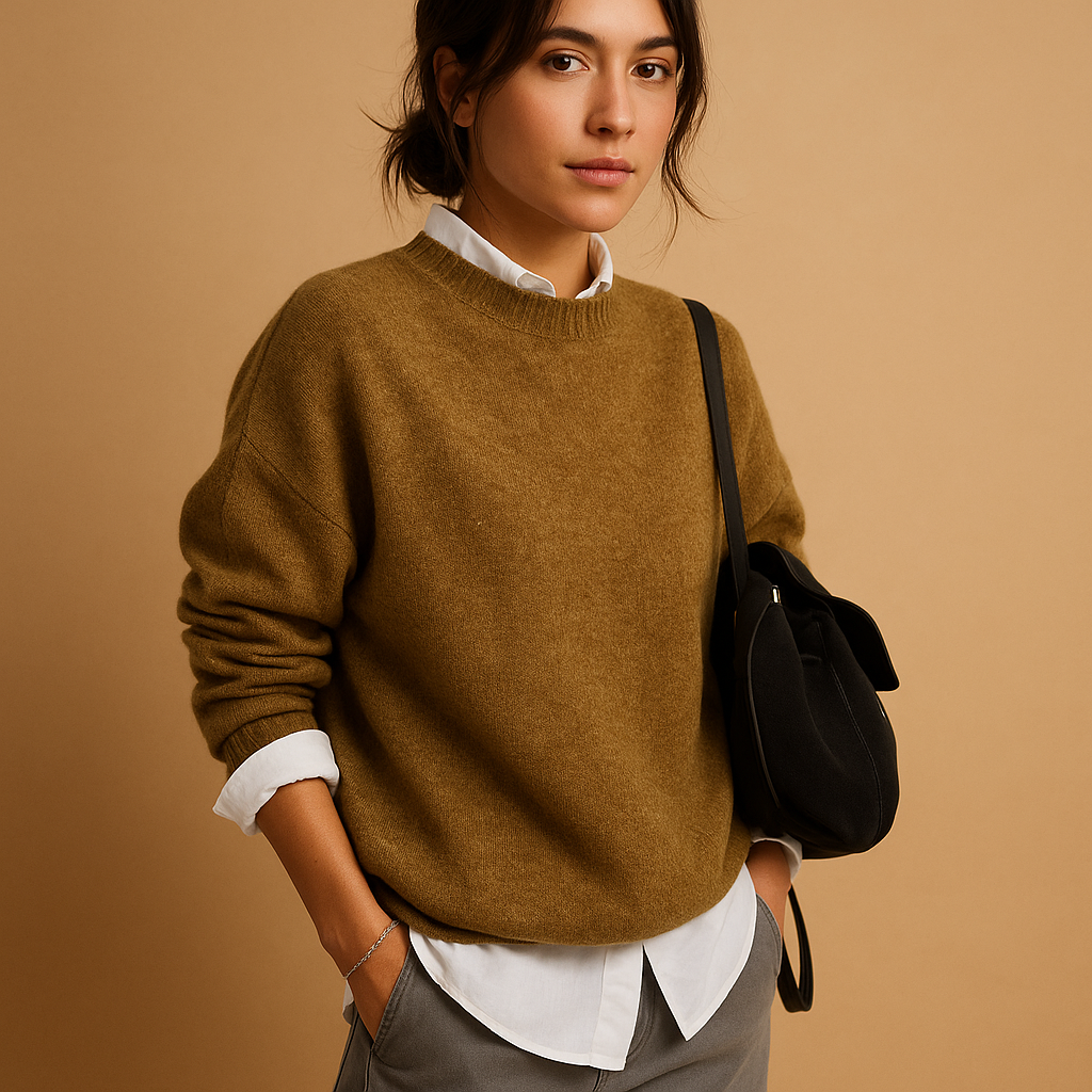 mirthe - comfortabele wollen dames trui met minimalistisch design voor het najaar