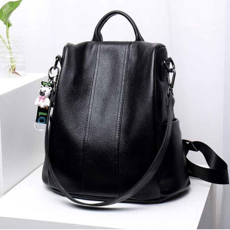 Aseni | Lederner Anti-Diebstahl Rucksack