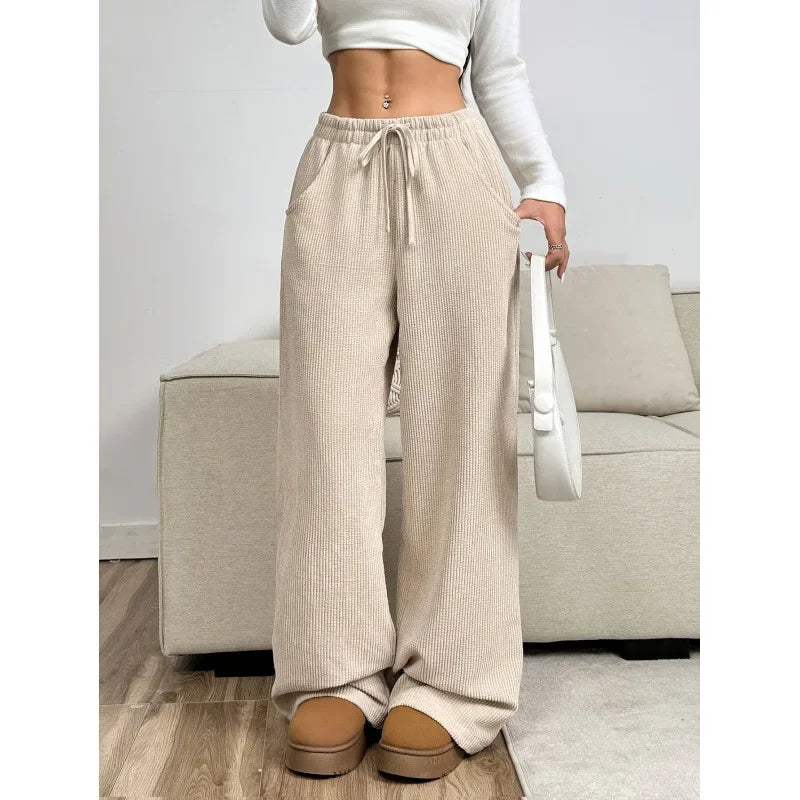 Damen trendige hoch taillierte Cordhose | entspannte Passform