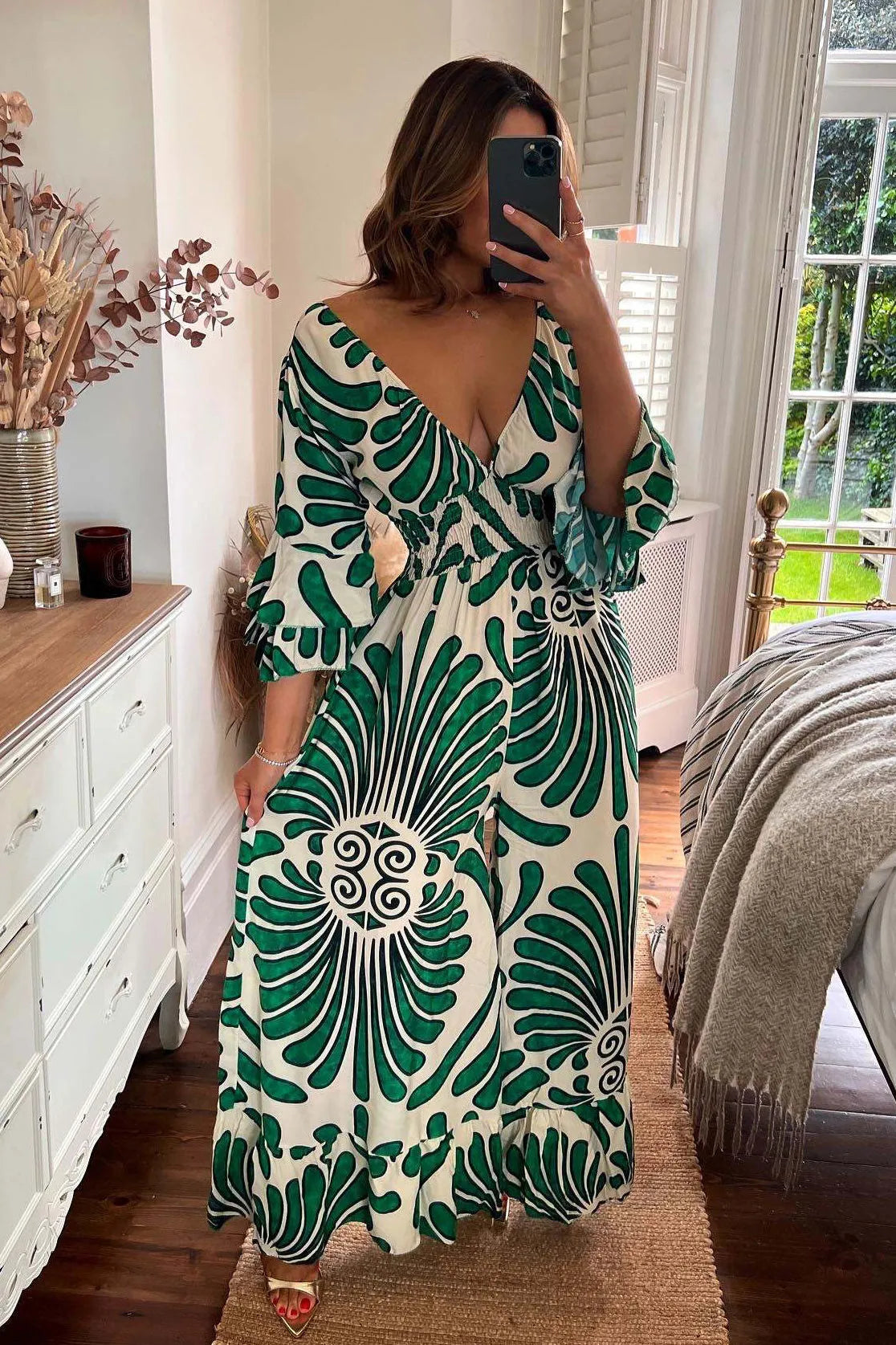 Leticia | jumpsuit met volantmouwen
